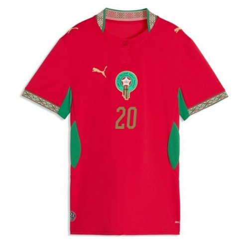 Maroko Ayoub El Kaabi #20 Domaci Dres za Ženska SP 2026 Kratak Rukavima
